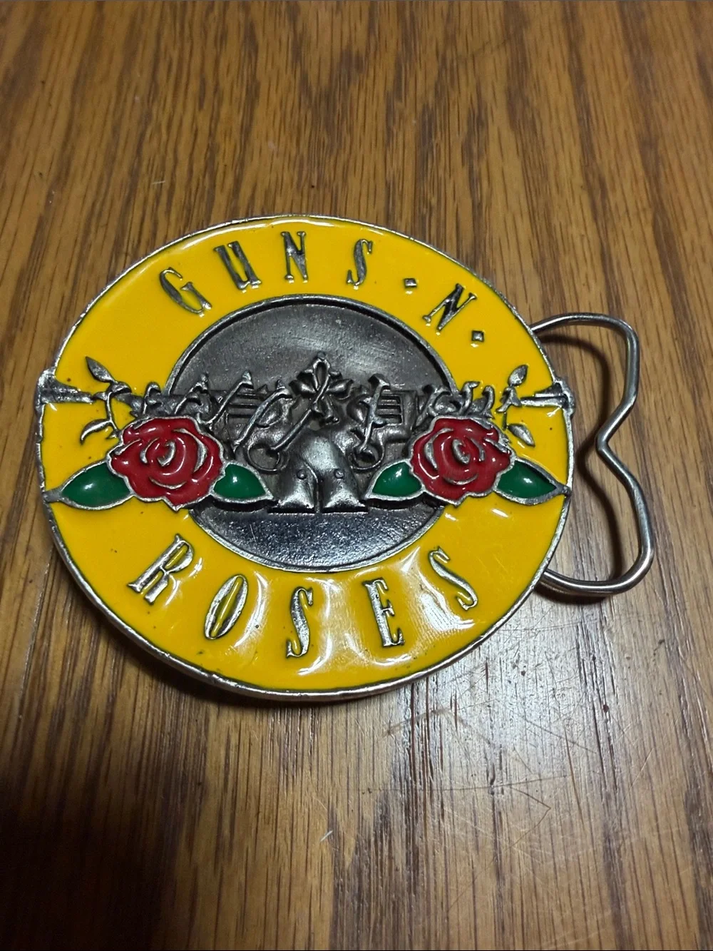 Guns N' Roses Yellow Enamel Logo Belt Buckle